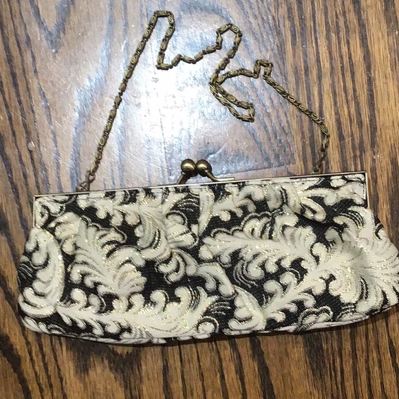 Vintage black/silver evening purse - Picture 1 of 1